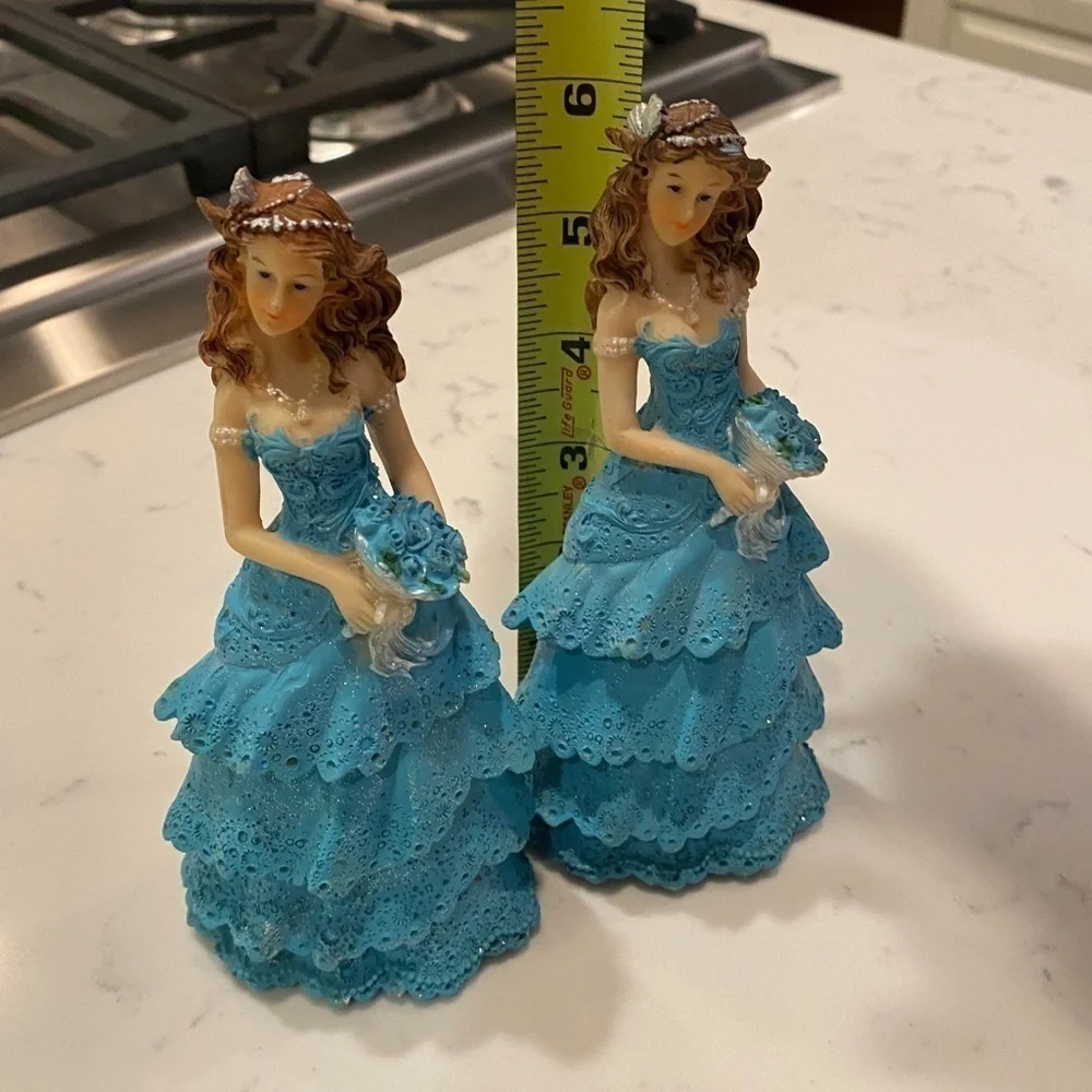 Mis Quince Anos Sweet 16 Birthday Cake Topper Girl Figurine Turquoise Bl…